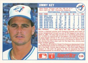 1988 Sportflics #116 Jimmy Key Back
