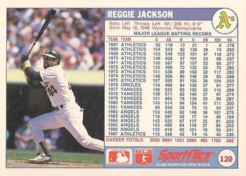 1988 Sportflics #120 Reggie Jackson Back