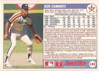 1988 Sportflics #124 Ken Caminiti Back