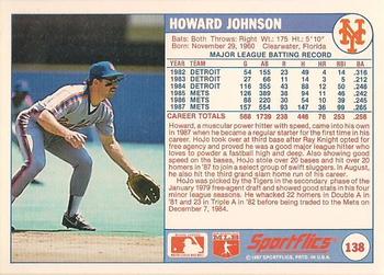 1988 Sportflics #138 Howard Johnson Back