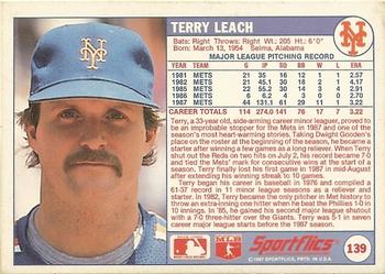 1988 Sportflics #139 Terry Leach Back