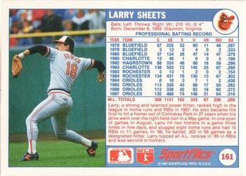 1988 Sportflics #161 Larry Sheets Back