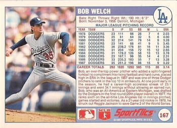 1988 Sportflics #167 Bob Welch Back