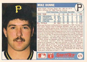 1988 Sportflics #171 Mike Dunne Back