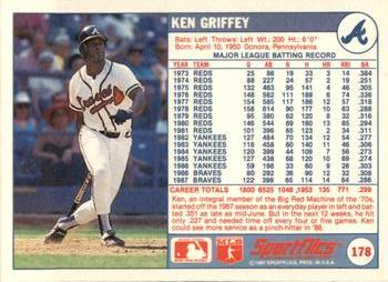 1988 Sportflics #178 Ken Griffey Back
