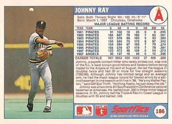 1988 Sportflics #186 Johnny Ray Back