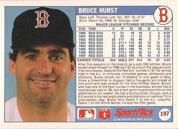 1988 Sportflics #197 Bruce Hurst Back