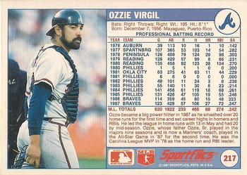 1988 Sportflics #217 Ozzie Virgil Back