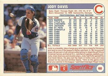 1988 Sportflics #60 Jody Davis Back