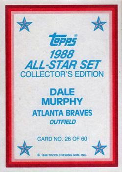 1988 Topps - 1988 All-Star Set Collector's Edition (Glossy Send-Ins) #26 Dale Murphy Back