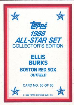 1988 Topps - 1988 All-Star Set Collector's Edition (Glossy Send-Ins) #50 Ellis Burks Back