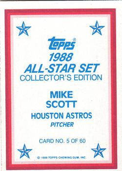 1988 Topps - 1988 All-Star Set Collector's Edition (Glossy Send-Ins) #5 Mike Scott Back
