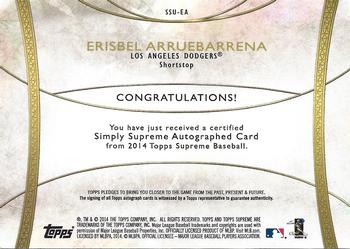 2014 Topps Supreme - Simply Supreme Autographs Green #SSU-EA Erisbel Arruebarrena Back