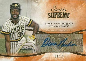 2014 Topps Supreme - Simply Supreme Autographs Orange #SSU-DPA Dave Parker Front