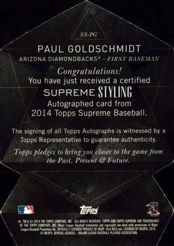 2014 Topps Supreme - Supreme Styling Autographs Green #SS-PG Paul Goldschmidt Back