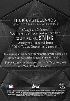 2014 Topps Supreme - Supreme Styling Autographs Green #SS-NC Nick Castellanos Back