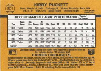 1989 Donruss - Bonus MVP's #BC-1 Kirby Puckett Back