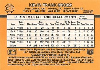 1989 Donruss - Bonus MVP's #BC-12 Kevin Gross Back