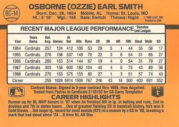 1989 Donruss - Bonus MVP's #BC-14 Ozzie Smith Back