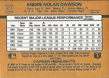 1989 Donruss - Bonus MVP's #BC-8 Andre Dawson Back