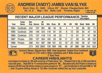 1989 Donruss - Bonus MVP's #BC-10 Andy Van Slyke Back