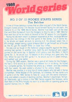 1989 Fleer - World Series #2 Rookie Starts Series Back