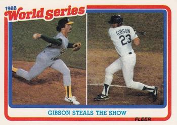 1989 Fleer - World Series #5 Gibson Steals the Show Front