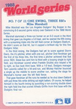 1989 Fleer - World Series #7 One Swing, Three RBI's Back
