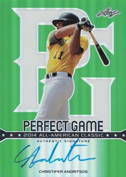 2014 Leaf Metal Draft - Perfect Game Prismatic Green #PGM-CA1 Christifer Andritsos Front