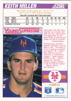 1989 Score - Young Superstars 1 #23 Keith Miller Back