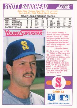 1989 Score - Young Superstars 1 #42 Scott Bankhead Back