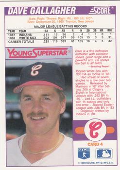 1989 Score - Young Superstars 1 #4 Dave Gallagher Back