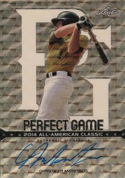 2014 Leaf Metal Draft - Perfect Game Prismatic Gold #PGM-CA1 Christifer Andritsos Front