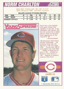 1989 Score Young Superstars 2 #15 Norm Charlton Back