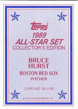 1989 Topps - 1989 All-Star Set Collector's Edition (Glossy Send-Ins) #28 Bruce Hurst Back