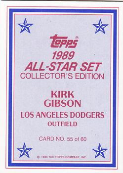 1989 Topps - 1989 All-Star Set Collector's Edition (Glossy Send-Ins) #55 Kirk Gibson Back