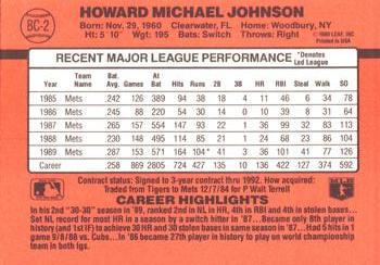 1990 Donruss - Bonus MVP's #BC-2 Howard Johnson Back
