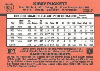 1990 Donruss - Bonus MVP's #BC-8 Kirby Puckett Back