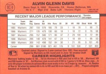 1990 Donruss - Bonus MVP's #BC-9 Alvin Davis Back