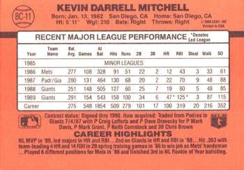 1990 Donruss - Bonus MVP's #BC-11 Kevin Mitchell Back