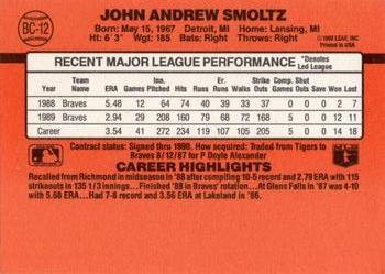 1990 Donruss - Bonus MVP's #BC-12 John Smoltz Back