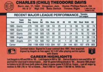 1990 Donruss - Bonus MVP's #BC-20 Chili Davis Back
