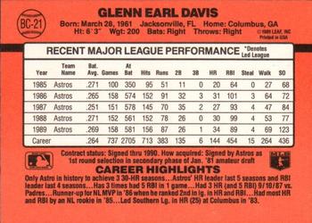 1990 Donruss - Bonus MVP's #BC-21 Glenn Davis Back