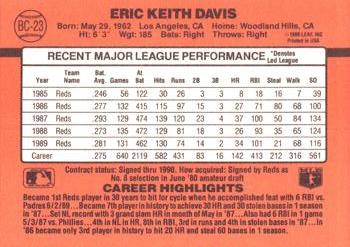 1990 Donruss - Bonus MVP's #BC-23 Eric Davis Back
