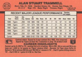 1990 Donruss - Bonus MVP's #BC-26 Alan Trammell Back