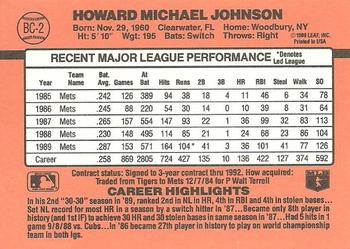 1990 Donruss - Bonus MVP's #BC-2 Howard Johnson Back
