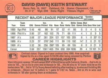 1990 Donruss - Bonus MVP's #BC-3 Dave Stewart Back