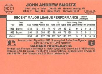 1990 Donruss - Bonus MVP's #BC-12 John Smoltz Back