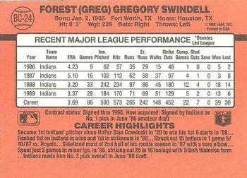 1990 Donruss - Bonus MVP's #BC-24 Greg Swindell Back