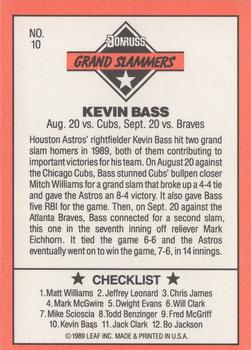 1990 Donruss - Grand Slammers #10 Kevin Bass Back